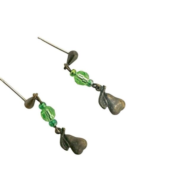 Green dainty pear drop earrings Jewelry - Green beaded dainty pear charm drop earrings